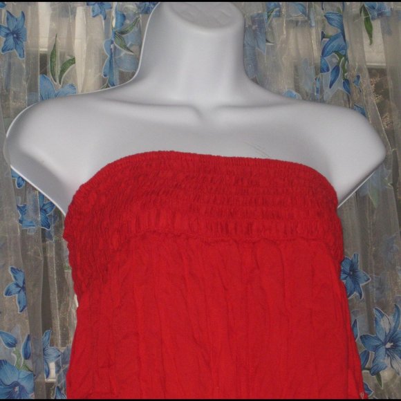 NEW Womens ISLAND PLANET MIAMI Red Gauze PANTS or STRAPLESS JUMPSUIT 1 Size - Picture 1 of 3